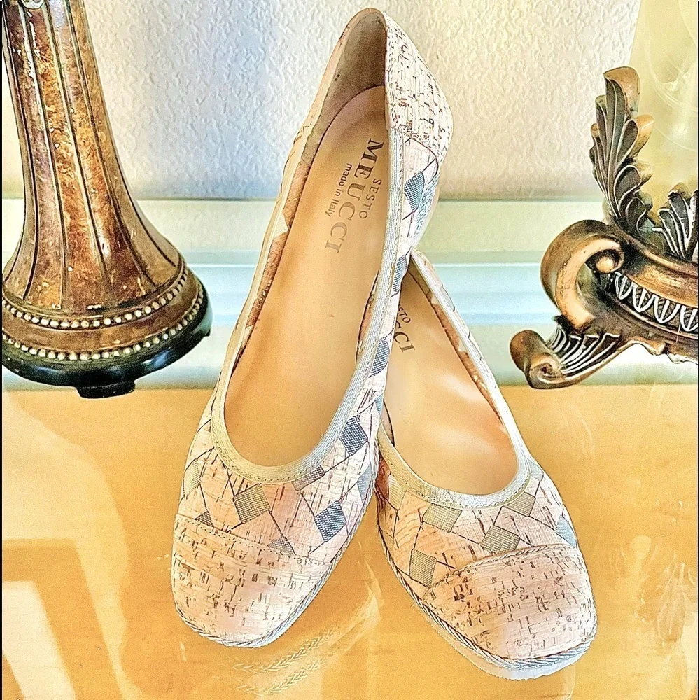 Sesto Meucci Mabyn Cork Espadrilles Wedge Shoes